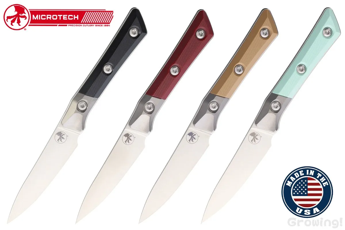 Microtech【マイクロテック】■ 「パーリング」SW 【ブラック・メルロー・コヨーテ・ブルー】 【M390MK】【チタン ボルスター】【G-10】Paring フィックスド フルタング ペティ ペアリング アメリカ製 【配送料無料】