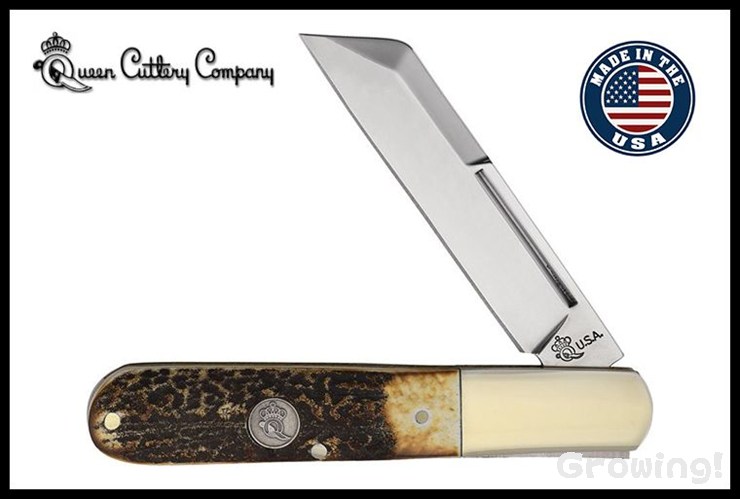 Queen Cutlery【クイーンカトラリー】■ 「バーロウ」 【1095HC】【スリップジョイント】【スタッグ】Barlow 折りたたみ