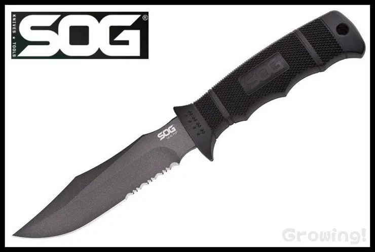 SOG【ソグ】■ SEAL Pup コンバットナイフ【AUS-8】【ブラック】【ハードプラ】シールパップ M37K フィックスド 【配送料無料】