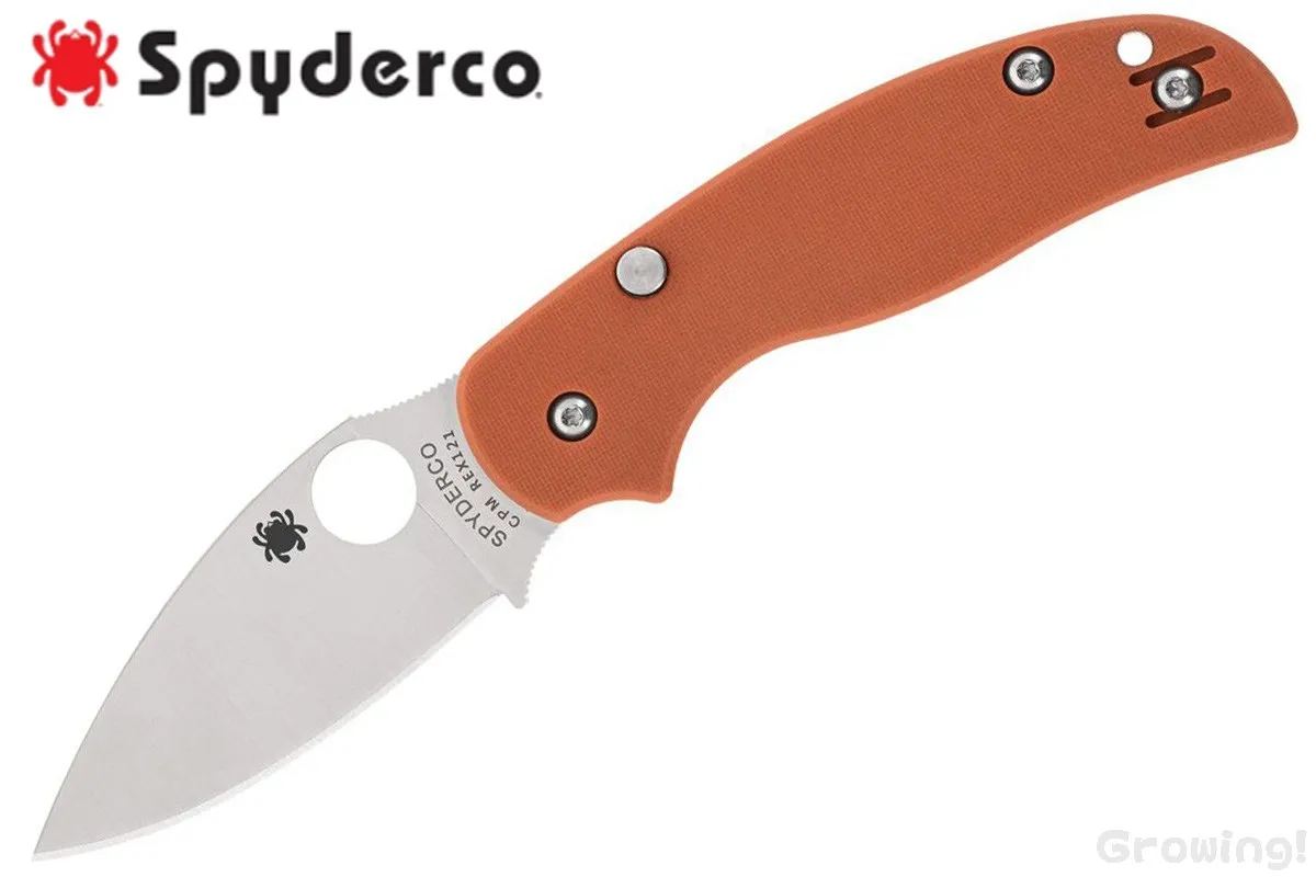Spyderco【スパイダルコ】■ セージ6 【CPM-REX 121】【ボタンロック】【オレンジG-10】SAGE6 折りたたみ 【配送料無料】