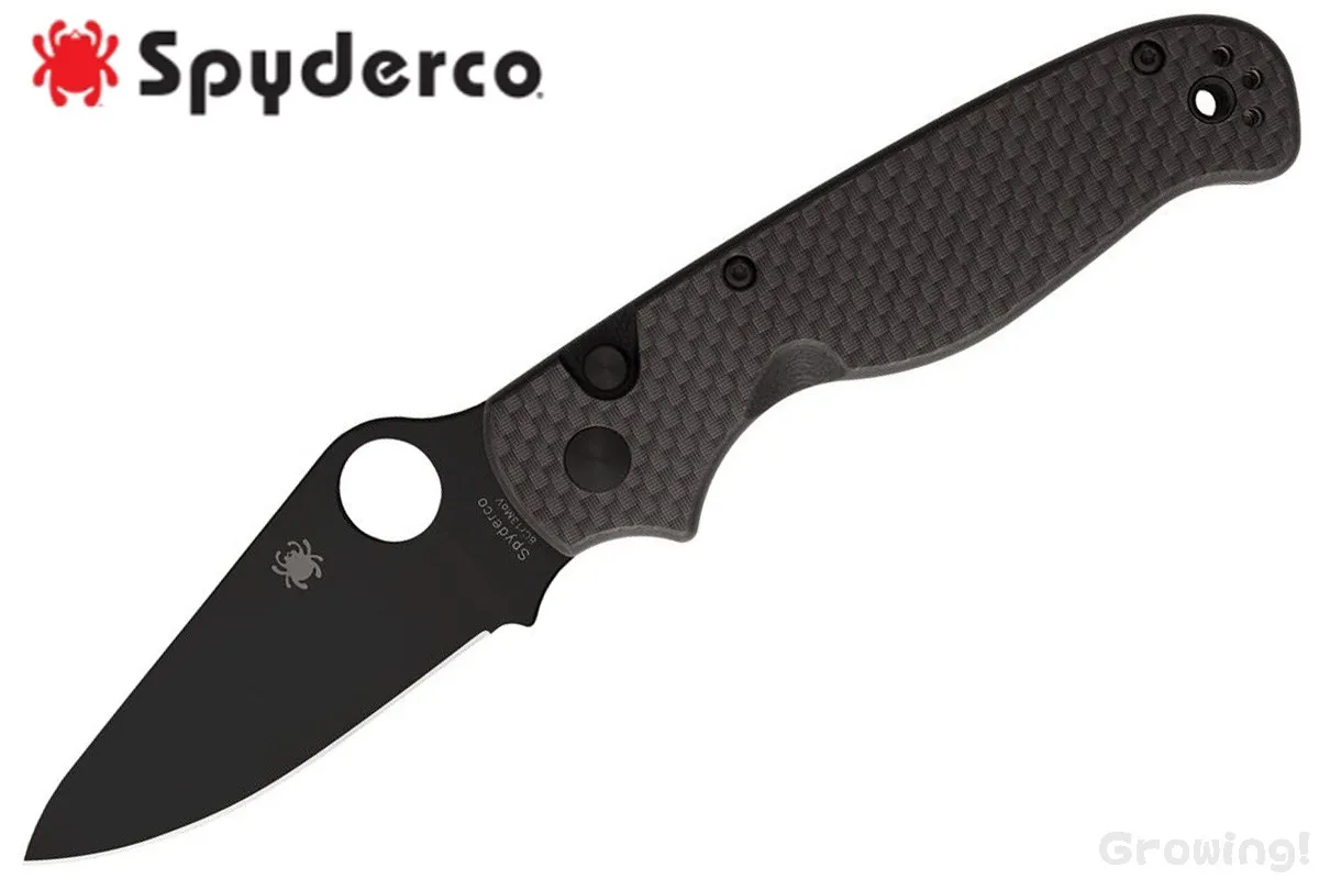 Spyderco【スパイダルコ】■ ボタンアップ ブラック【8Cr13MoV】【カーボンファイバー】ButtonUp C275CFPBK 折りたたみ