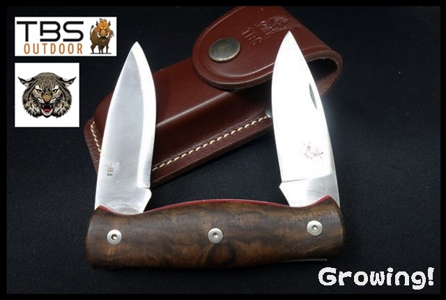 TBS knives【TBSナイブス】■ 「ワイルドキャット」2ブレードフォルダー【ACX380】【ウォールナット】WILDCAT 折りたたみ