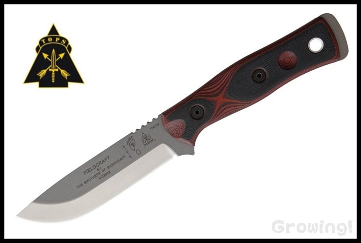 TOPS【トップス】■ 「フィールドクラフト」ボブ・ハンター【154CM】【レッド＆ブラックG-10】【カイデックス】【ファイヤースターター】FIELDCRAFT ブッシュクラフト アメリカ製 【配送料無料】