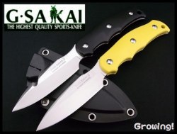 ナイフショップ グローイング G Sakai ガーバー サカイ New サビナイフ2 Sabiknife Ii ブラック イエロー 直刃 ガットフック