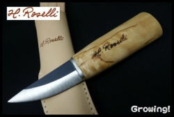 ナイフショップ グローイング！ Roselli【ロゼリ】 グランドマザーナイフ R130 【カーボン鋼】【バーチウッド】Grandmother