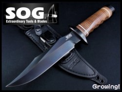 ナイフショップ グローイング Sog ソグ スーパー ソグボウイ Aus 8 レザーワッシャー 砥石 大型コンバットサバイバルナイフ Super Sog Bowie