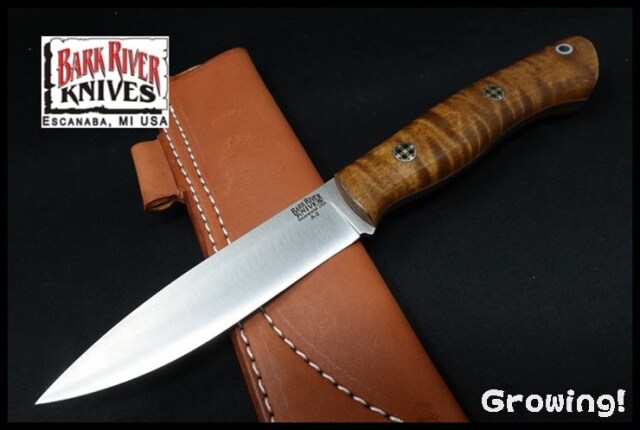 BARK RIVER KNIVES  オーロラ Bark River Knives: Aurora Scandi 3V - Cocoa Maple Burl