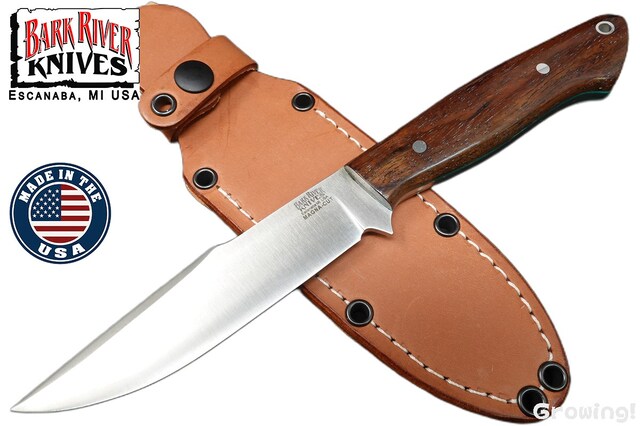 BARK RIVER KNIVES【バークリバー・ナイブス】■ 「ヒューロン リバー」【MagnaCut】【パープルハート】 【グリーンライナー】Huron river フルタング フィックスド アメリカ製 【配送料無料】 【廃番】