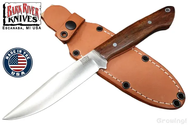 BARK RIVER KNIVES【バークリバー・ナイブス】■ 「ヒューロン リバー」【MagnaCut】【パープルハート】 【レッドライナー】Huron river フルタング フィックスド アメリカ製 【配送料無料】 【廃番】
