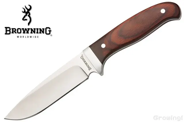 BROWNING【ブローニング】■ スキナー ハンターナイフ【ステンレス】【ブラウンウッド】【タン ナイロンシース】3220461 フィックスド