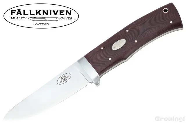 FALLKNIVEN【ファルクニーベン】■ 「HK6」ハンターズナイフ 【3G】【はまぐり刃】【マルーン マイカルタ】HK6L フルタング フィックスド  【配送料無料】