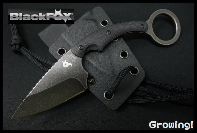 ナイフショップ グローイング Blackfox ブラックフォックス スペシャルワーコム ブラック 440c G 10 ワンピース フィンガーリング Bf 73