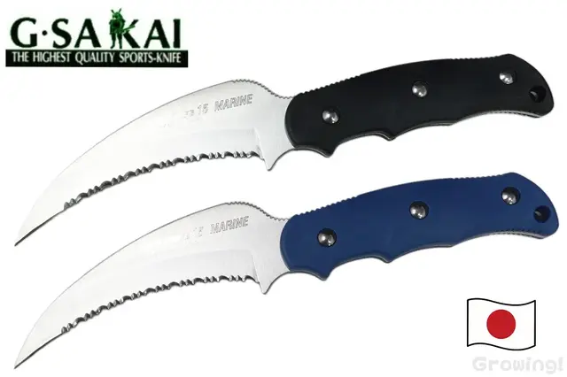G・SAKAI【ガーバー サカイ】■ サビナイフ15 （マリン）【ローカーボンステンレス】【ブラック・ブルー】【FRN】SABIKNIFE 14 MARINE  フィックスド フルタング 錆びない 海釣りに最適 日本製 【配送料無料】