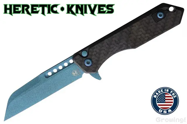 HERETIC【ヘレティック】■ ジン【Magnacut】【フリッパー】【ボタンロック】【カーボンファイバー】Jinn 折りたたみ アメリカ製 【配送料無料】