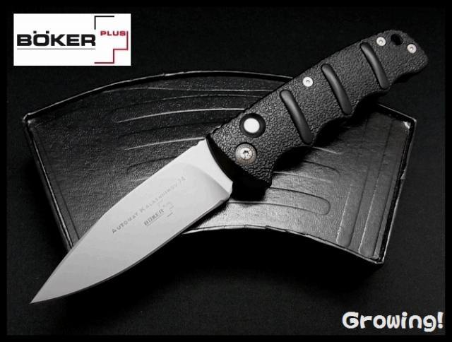 [δηε5]【廃番？堅牢なフォールダー】BOKER（ボーカー、ドイツ）/不明/銀色+黒-＜刃＞、＜ボディ＞/新品 ボーカーナイフ （米軍放出品 BOKER PLUS ボーカー・プラス