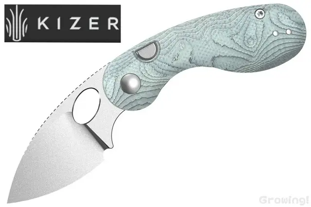 KiZER【カイザー】■ 「マイクローブ」 【14C28N】【ボタンロック】【アルミニウム フォイル G-10】Microbe V2742A11 折りたたみ