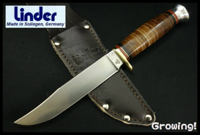 アンティークなビンテージナイフ　リンダークラシック ゾーリンゲンGERMANY Linder Solingen Germany Classic Bowie Fixed Blade Plum Wood