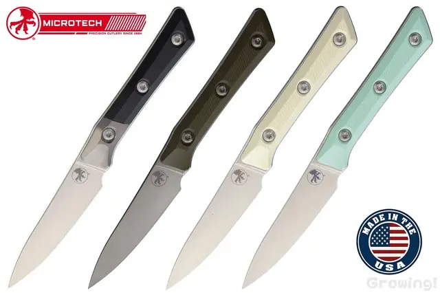 Microtech【マイクロテック】■ 「パーリング」SW 【ブラック・ODグリーン・アイボリー・ブルー】 【M390MK】【G-10】Paring フィックスド ペティ ペアリング アメリカ製 【配送料無料】