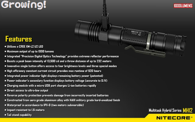 ナイフショップ グローイング！□NITECORE【ナイトコア】□ 「MH12