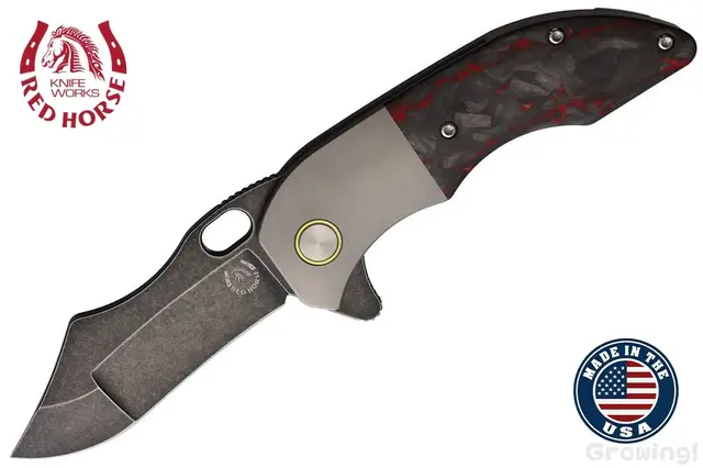 Red Horse Knife Works【レッド ホース ナイフ ワークス】■ ウォーピッグ 【CPM-S35VN】【フリッパー】【チタニウム】【カーボンファイバー】War Pig 折りたたみ フォルダー アメリカ製 【配送料無料】