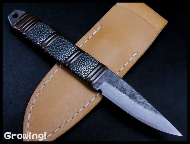伝統工芸士 佐治武士 ナイフ【家康】青紙スーパー鋼、新品未使用 佐治武士 和式ナイフ-【迅速発送e-道具市場】