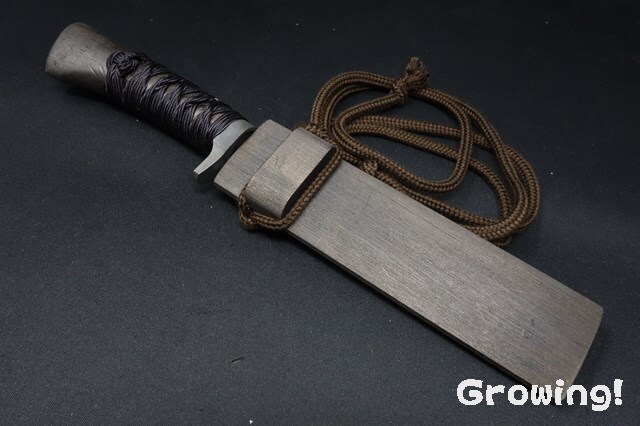 美品 佐治武士 伝統工芸士 和式ナイフ 刀剣巻 木鞘 白紙甲伏 アウトドア サバイバル キャンプ ナイフショップ グローイング！□佐治武士【さじ たけし