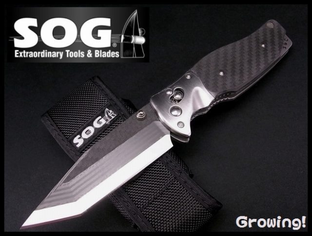 SOG Knives Tomcat3 フォールディングナイフ　限定カーボンファイバーグリップ　シリアルナンバー３２５ ナイフショップ グローイング！□SOG【ソグ】□ トムキャット3