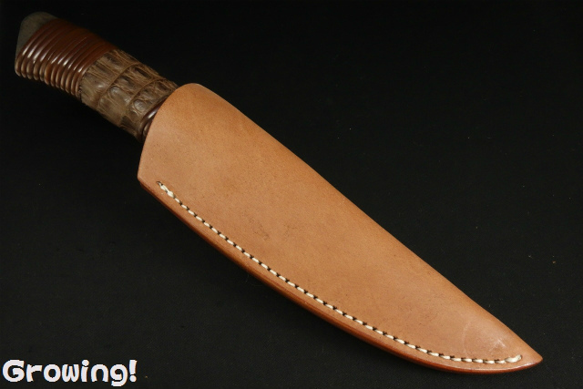 佐治武士　（黒ワニ型押し9寸） 　和式ナイフ　未使用保管品 ナイフショップ グローイング！□佐治武士【さじ たけし