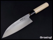 登作 （西根登四代目） 安来鋼青紙割込 手造り　出刃包丁 鍛造 未使用 D54 登作 （西根登四代目） 安来鋼青紙割込 手造り出刃包丁 鍛造 未使用 D54