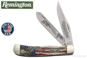 Remington【レミントン】■ 「トラッパー」2枚ブレード 250年記念 ジェントルマン【ステンレス】【ボーン】 Trapper 折りたたみ ナイフ アメリカ製  【配送料無料】