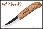 Roselli【ロゼリ】■ カーペンターナイフ R110F 【カーボン鋼】【カーリーバーチ】Carpenter フィックスド フィンランド   【配送料無料】