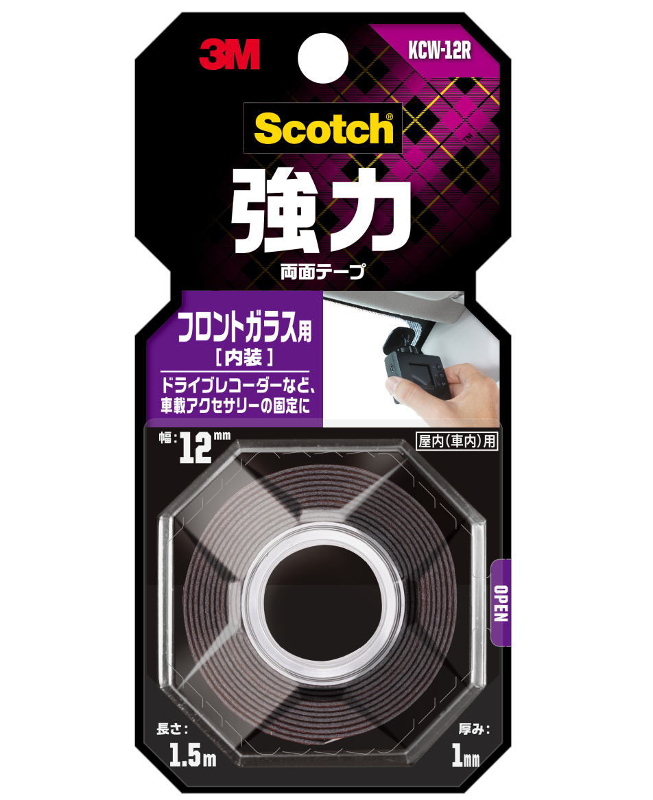 3Mスコッチ強力両面テープフロントガラス用KCW-12R