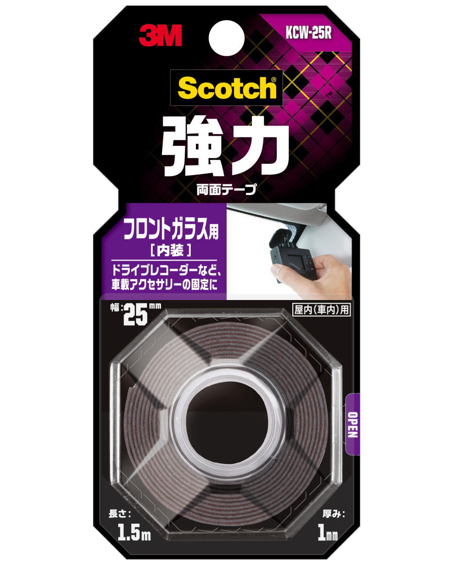 3Mスコッチ強力両面テープフロントガラス用KCW-25R