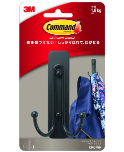 3M コマンドフック マットブラック ダブルフック CMD-WM
