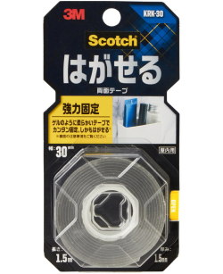 3M スコッチ はがせる両面テープ  強力固定30mm×1.5m KRK-30