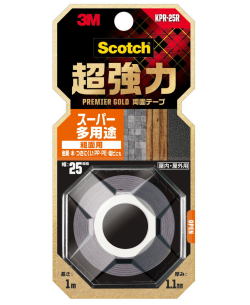 3Mスコッチ超強力両面テーププレミアゴールドスーパー多用途粗面用KPR-25R