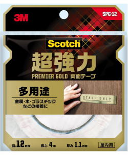 3Mスコッチ超強力両面テーププレミアムゴールド多用途SPG-1212mm×4m