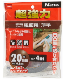 ニトムズ 超強力両面テープ 粗面用 薄手 幅20mm×長さ4m  T4603