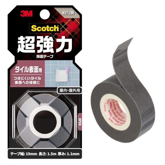 3M スコッチ 超強力両面テープ タイル表面用 幅19mm×長さ1.5m KST-19R