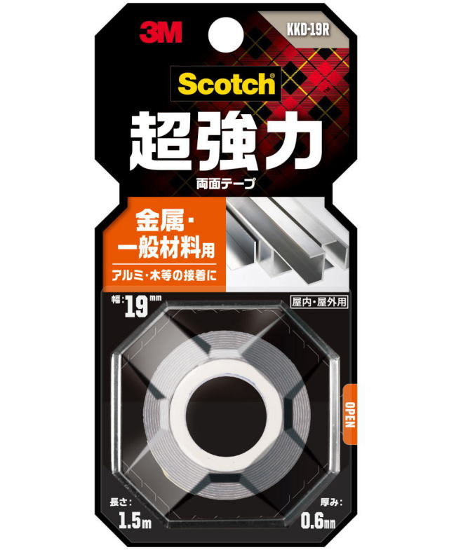3M スコッチ 強力両面テープ 金属・一般材料用 KKD-19R