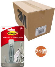 3M コマンドフック ニッケルサテン ダブルフック CMD-WN ケース24個入り