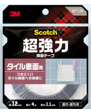 3M超強力両面テープタイル表面用幅12mm×長さ4mSST-12R
