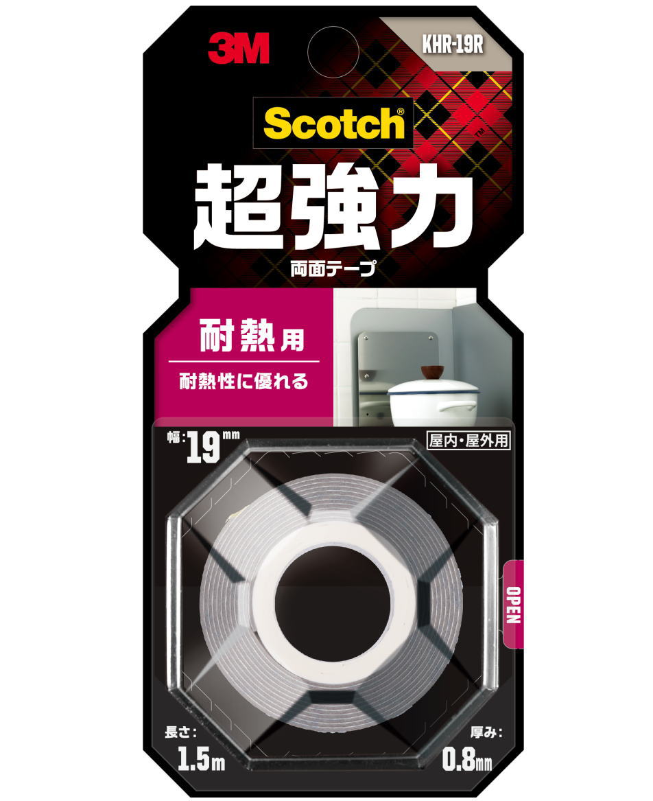 3M(スリーエム)スコッチ超強力両面テープ耐熱用KHR-19R
