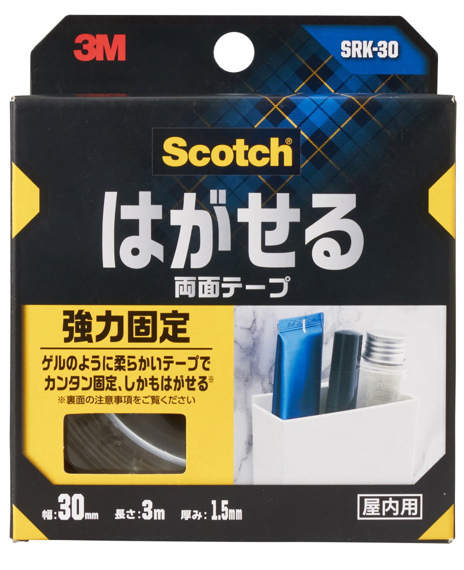 3M スコッチ はがせる両面テープ  強力固定30mm×3m SRK-30