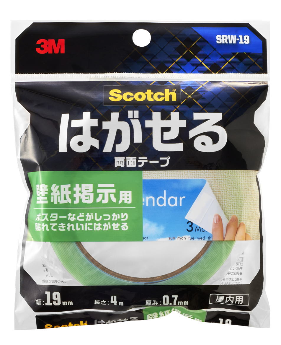 3M スコッチ はがせる壁紙示用両面テープ SRW-19