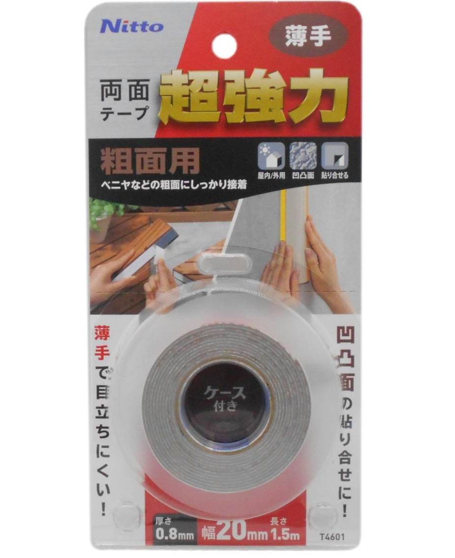 ニトムズ 超強力両面テープ 粗面用 薄手 幅20mm×長さ1.5m  T4601
