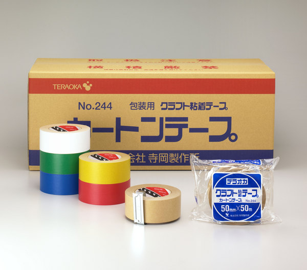 カートンテープ(色物)_白・青・赤・黄・緑色(No,244C)