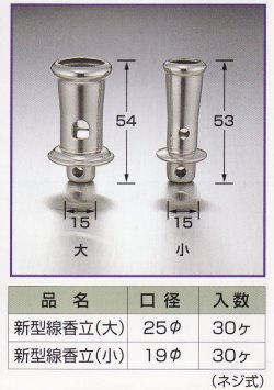 墓石用ステンレス新型線香立（着脱式）