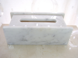 天然大理石 ティッシュボックス2007 （ビアンコカラーラ）