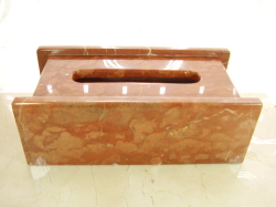 天然大理石 ティッシュボックス2007 （ロッソアリカンテ）